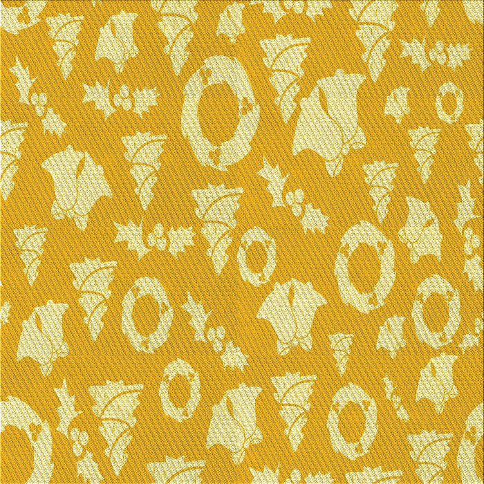 Round Patterned Bold Yellow Rug, pat277yw