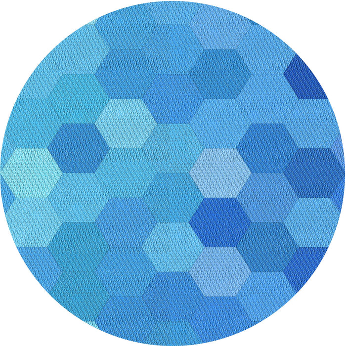 Square Patterned Neon Blue Rug, pat2770lblu
