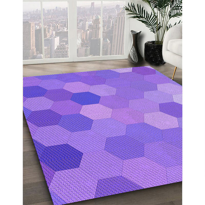 Patterned Purple Rug in Family Room, pat2770pur