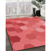 Machine Washable Transitional Red Rug in a Family Room, wshpat2770rd