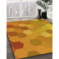 Patterned Orange Red Orange Rug, pat2770yw