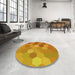 Round Patterned Orange Red Orange Rug in a Office, pat2770yw