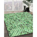 Machine Washable Transitional Green Rug in a Family Room, wshpat2771grn