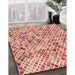 Patterned Pastel Orange Rug in Family Room, pat2771org