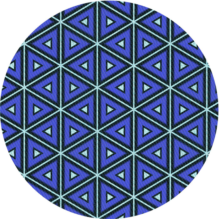 Square Patterned Silk Blue Rug, pat2772lblu