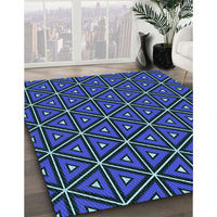 Patterned Silk Blue Rug, pat2772lblu