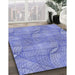 Machine Washable Transitional Jeans Blue Rug in a Family Room, wshpat2773blu