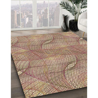 Patterned Chestnut Red Rug, pat2773brn