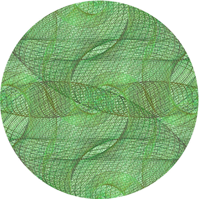 Square Machine Washable Transitional Dark Lime Green Rug in a Living Room, wshpat2773grn