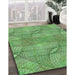 Machine Washable Transitional Dark Lime Green Rug in a Family Room, wshpat2773grn