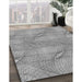 Machine Washable Transitional Silver Gray Rug in a Family Room, wshpat2773gry