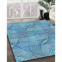 Patterned Diamond Blue Rug, pat2773lblu