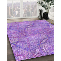 Patterned Bright Lilac Purple Rug, pat2773pur