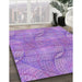 Patterned Bright Lilac Purple Rug in Family Room, pat2773pur