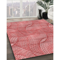 Patterned Light Salmon Pink Rug, pat2773rd