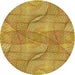 Square Patterned Golden Brown Yellow Rug, pat2773yw