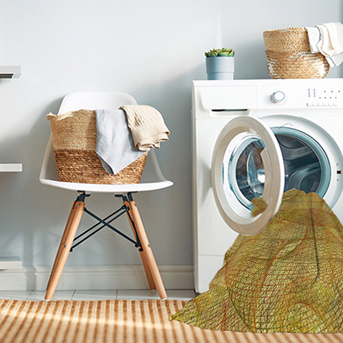 Machine Washable Transitional Golden Brown Yellow Rug in a Washing Machine, wshpat2773yw