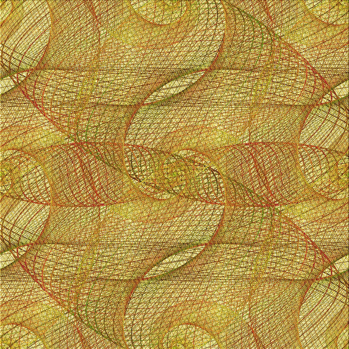 Round Patterned Golden Brown Yellow Rug, pat2773yw