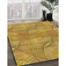 Patterned Golden Brown Yellow Rug in Family Room, pat2773yw