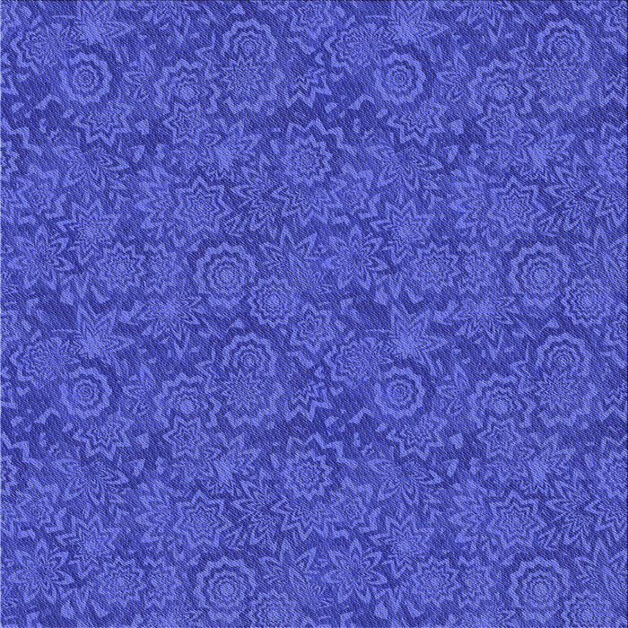 Round Patterned Blue Orchid Blue Rug, pat2774blu