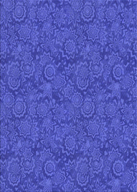 Machine Washable Transitional Blue Orchid Blue Rug, wshpat2774blu