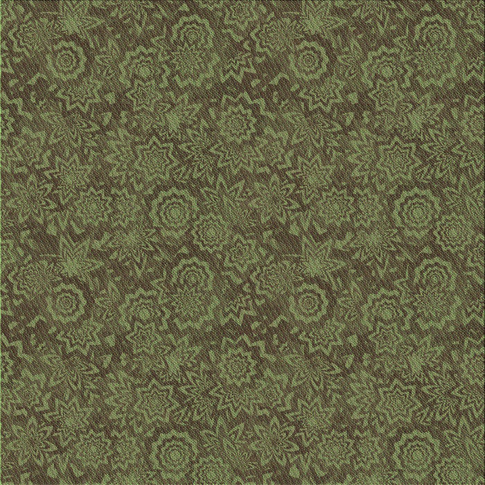 Round Patterned Olive Green Rug, pat2774grn