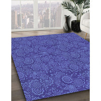 Patterned Light Slate Blue Rug, pat2774lblu