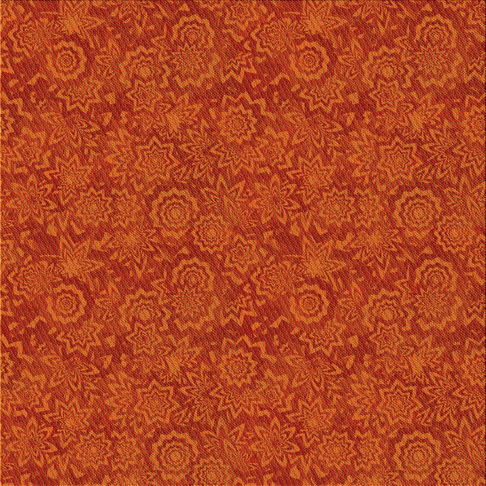 Round Patterned Orange Red Orange Rug, pat2774yw