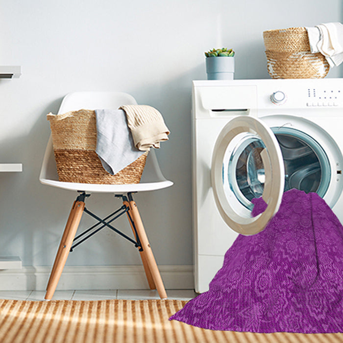 Machine Washable Transitional Dark Violet Purple Rug in a Washing Machine, wshpat2774