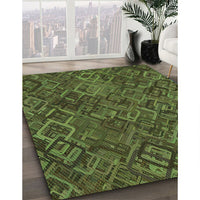 Patterned Milk Chocolate Brown Rug, pat2775grn