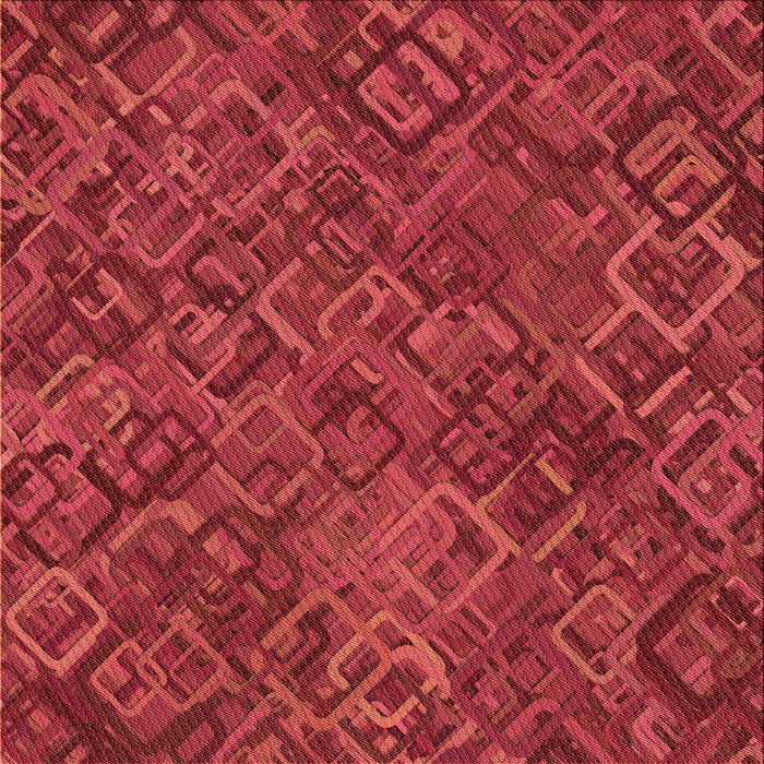 Round Patterned Red Rug, pat2775org