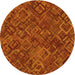 Square Patterned Orange Red Orange Rug, pat2775yw