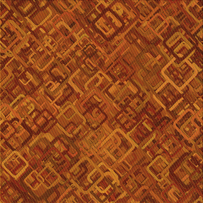 Round Machine Washable Transitional Orange Red Orange Rug, wshpat2775yw