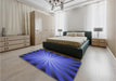 Patterned Cobalt Blue Rug in a Bedroom, pat2776blu