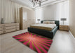 Patterned Crimson Red Rug in a Bedroom, pat2776org