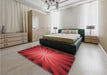 Patterned Red Rug in a Bedroom, pat2776rd