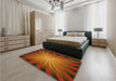 Patterned Red Rug in a Bedroom, pat2776yw