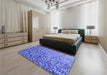 Patterned Sky Blue Rug in a Bedroom, pat2777blu