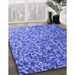 Machine Washable Transitional Sky Blue Rug in a Family Room, wshpat2777blu