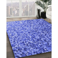 Patterned Sky Blue Rug, pat2777blu