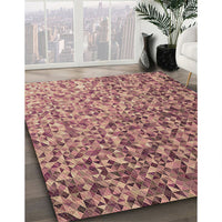 Patterned Cherry Red Rug, pat2777brn