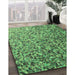 Machine Washable Transitional Green Rug in a Family Room, wshpat2777grn