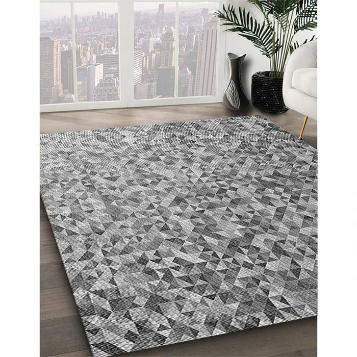 Patterned Cloud Gray Rug in Family Room, pat2777gry