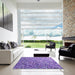 Square Machine Washable Transitional Amethyst Purple Rug in a Living Room, wshpat2777