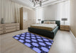 Patterned Sky Blue Rug in a Bedroom, pat2778blu