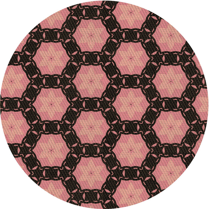 Square Patterned Sunrise Orange Rug, pat2778brn