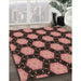 Patterned Sunrise Orange Rug in Family Room, pat2778brn