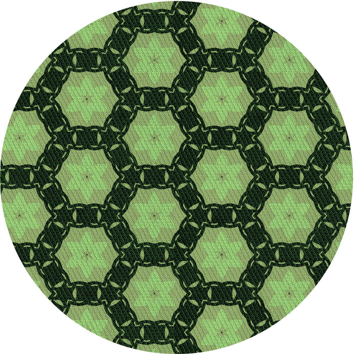 Square Patterned Dark Forest Green Rug, pat2778grn