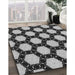 Patterned Charcoal Black Rug in Family Room, pat2778gry