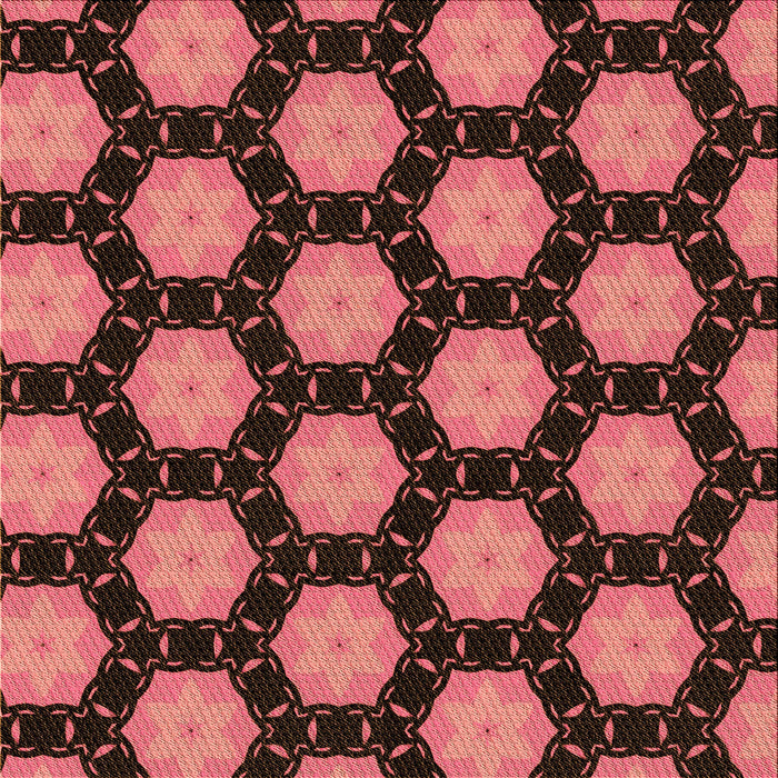 Round Patterned Red Rug, pat2778org